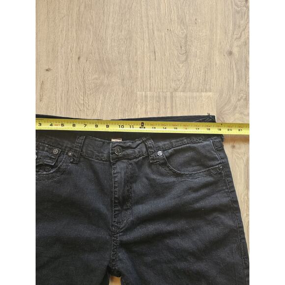 True Religion Ricky Jeans Size 38 Relaxed Straight Black Flap Pockets 38x32 - Picture 7 of 12